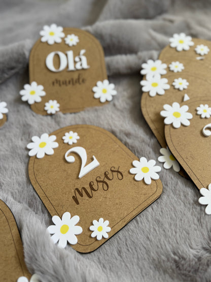 Placas de Mesversário - Coleção Margaridas