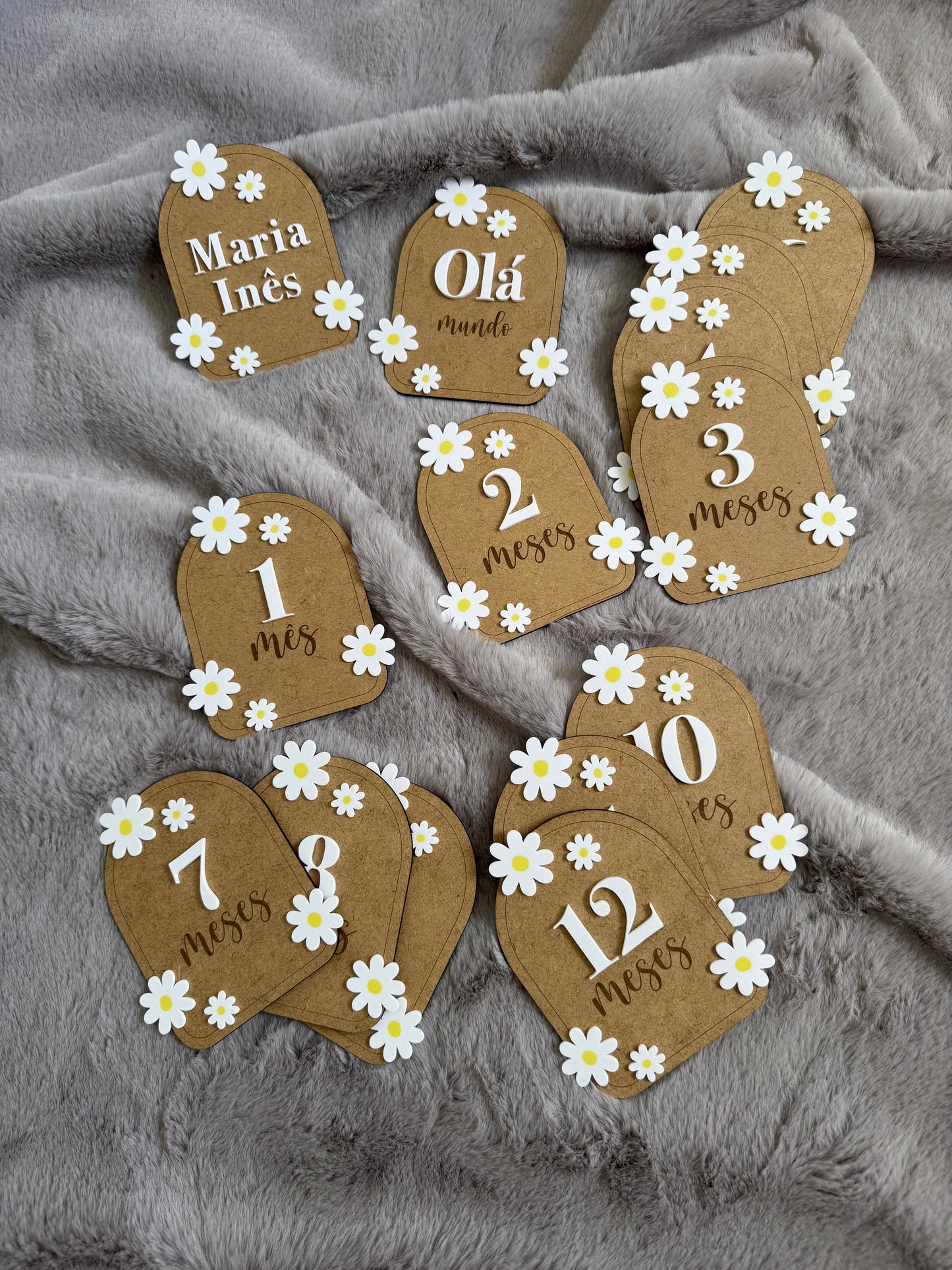 Placas de Mesversário - Coleção Margaridas
