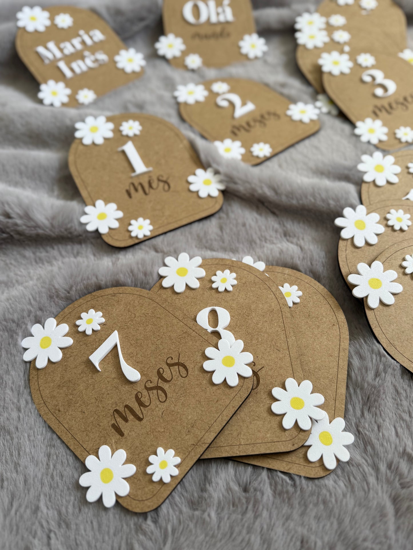 Placas de Mesversário - Coleção Margaridas