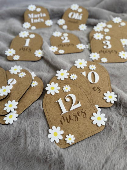 Placas de Mesversário - Coleção Margaridas