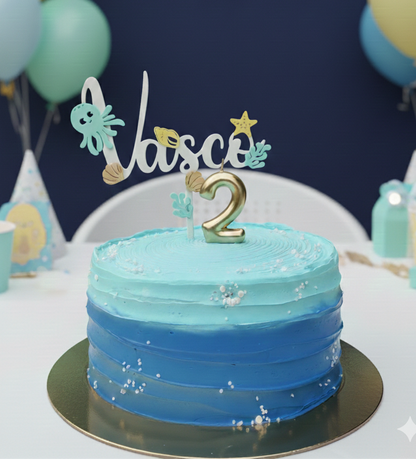 Topper - Aniversário Mar (Nome)