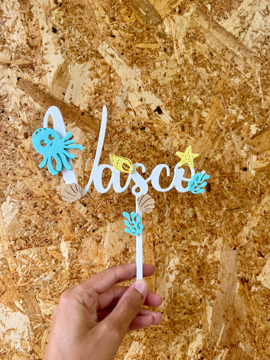 Topper - Aniversário Mar (Nome)