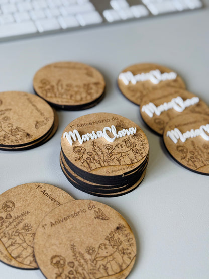 Lembrança personalizada - tema flores - íman