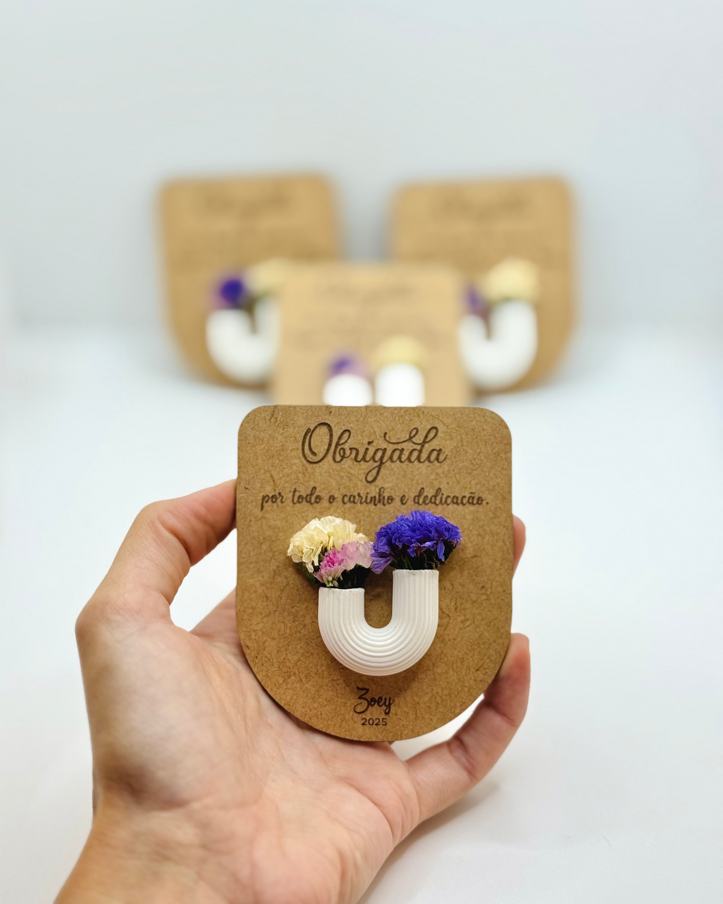 Agradecimento com flores - íman