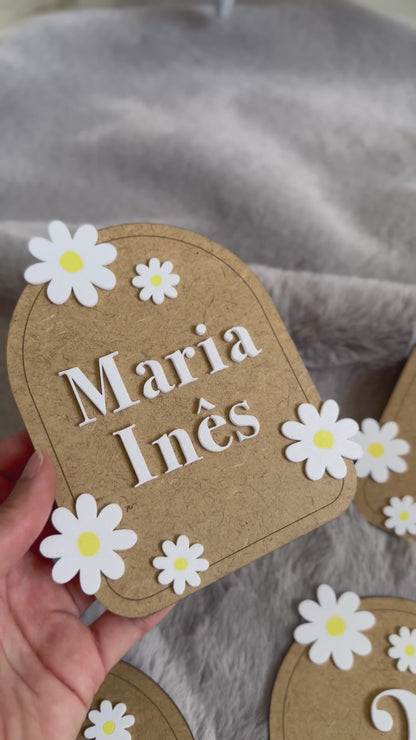 Placas de Mesversário - Coleção Margaridas
